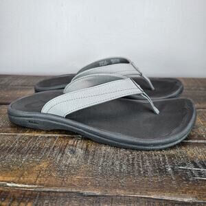 NEW OluKai Ohana Womens Size 9 Slip On Flip Flops Beach Sandals Foam Gray